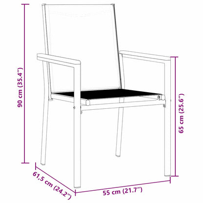 vidaXL Garden Dining Set 3 pcs Black Powder-coated Steel