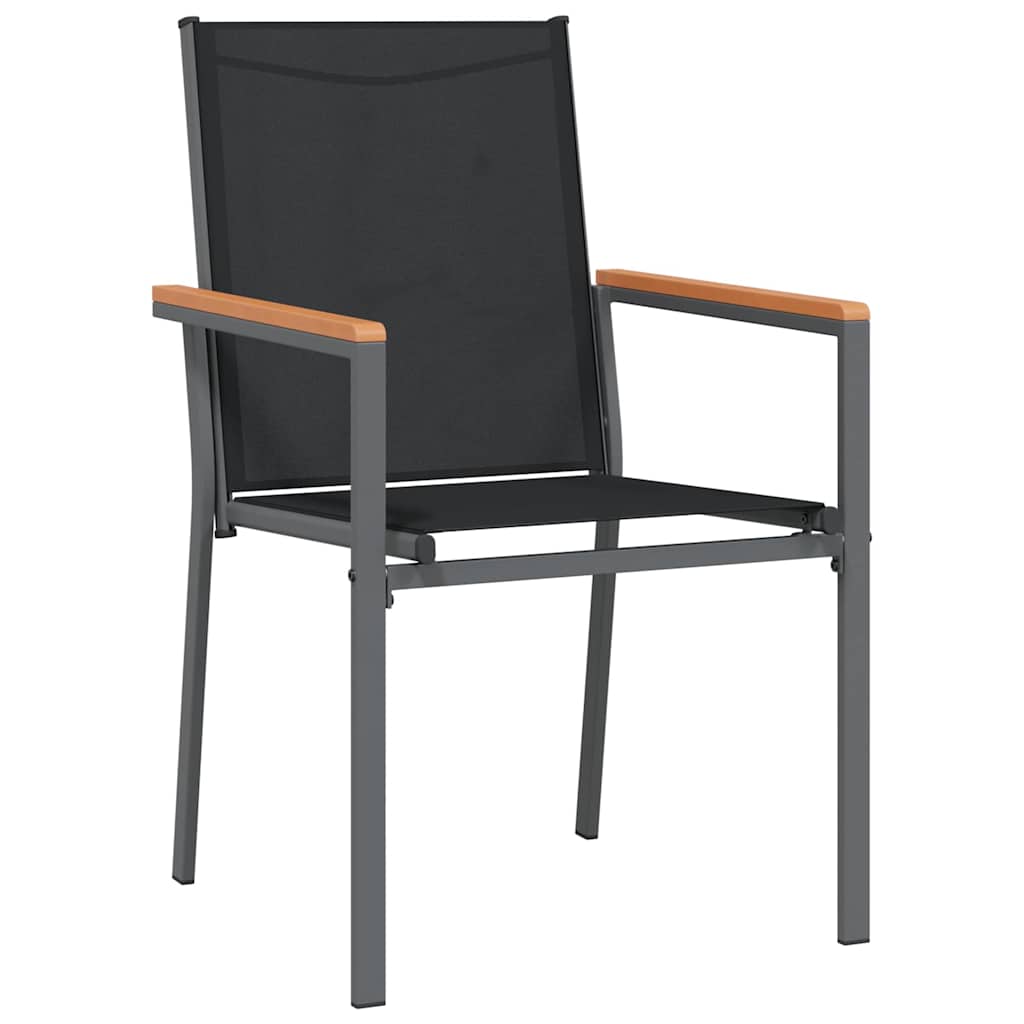 vidaXL Garden Dining Set 5 pcs Black Powder-coated Steel