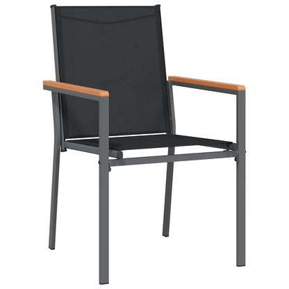 vidaXL Garden Dining Set 9 pcs Black Powder-coated Steel