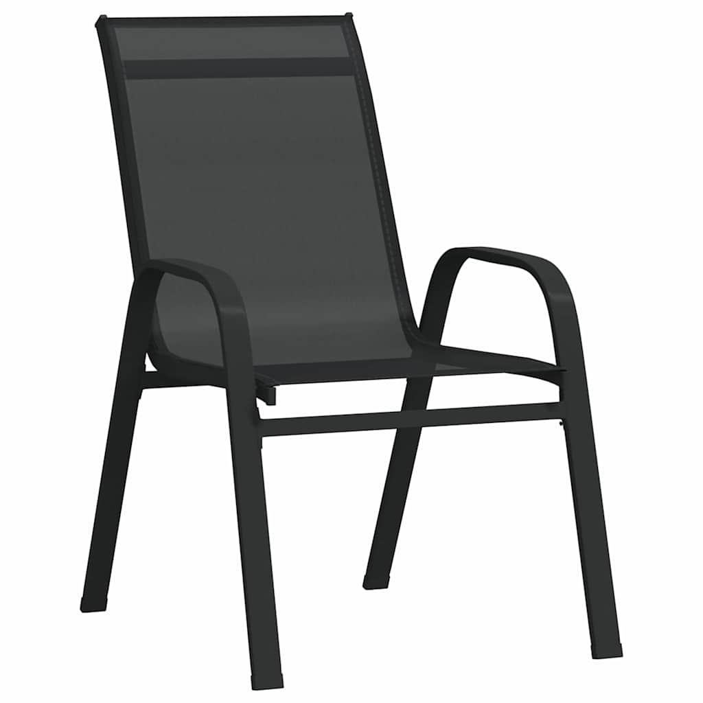 vidaXL Garden Dining Set 5 pcs Black Powder-coated Steel