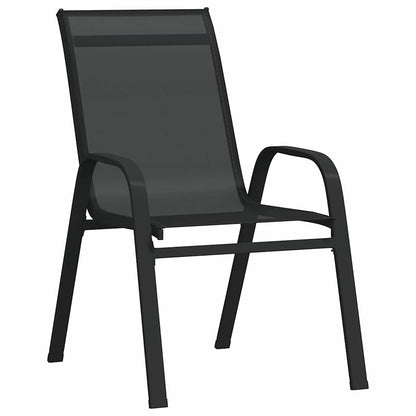 vidaXL Garden Dining Set 5 pcs Black Powder-coated Steel