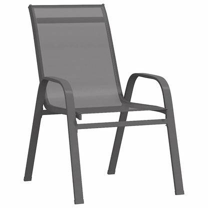 vidaXL Garden Dining Set 5 pcs Grey and Black Powder-coated Steel