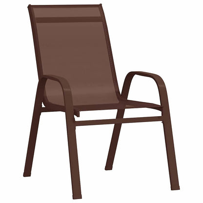 vidaXL Garden Dining Set 3 pcs Brown and Black Powder-coated Steel