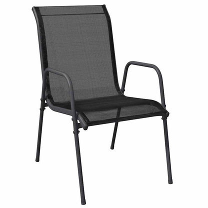 vidaXL Garden Dining Set 5 pcs Black Powder-Coated Steel