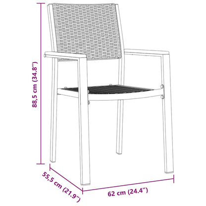 vidaXL Garden Dining Set 3 pcs Black Powder-Coated Steel