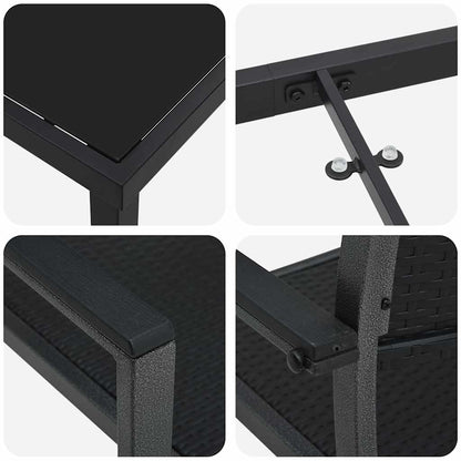 vidaXL Garden Dining Set 5 pcs Black Powder-Coated Steel