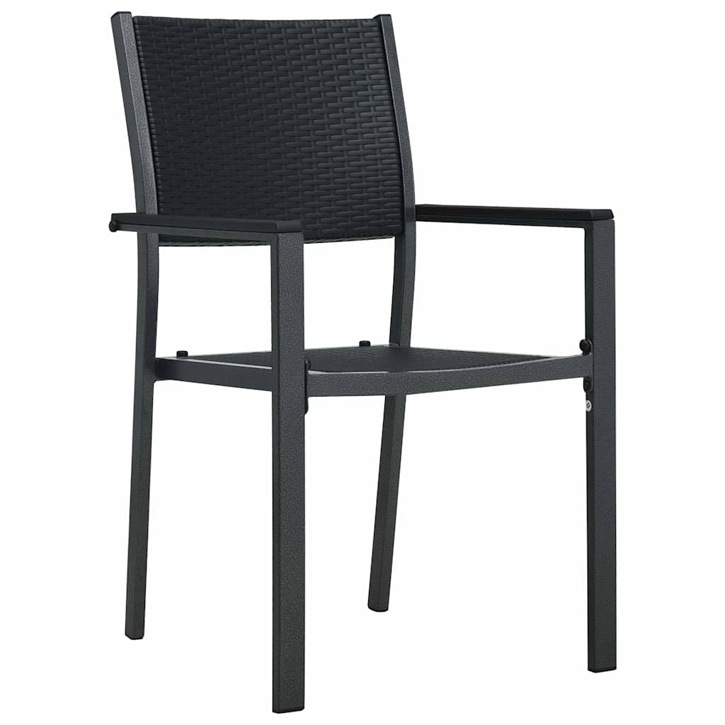 vidaXL Garden Dining Set 5 pcs Black Powder-Coated Steel