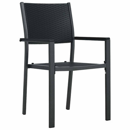 vidaXL Garden Dining Set 5 pcs Black Powder-Coated Steel