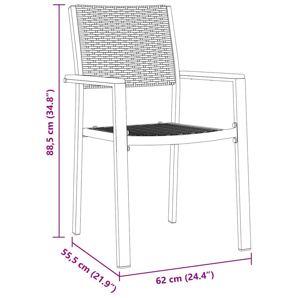vidaXL Garden Dining Set 9 pcs Black Powder-Coated Steel