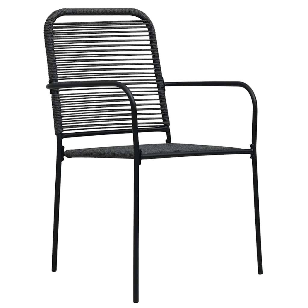 vidaXL Garden Dining Set 9 pcs Black Powder-Coated Steel