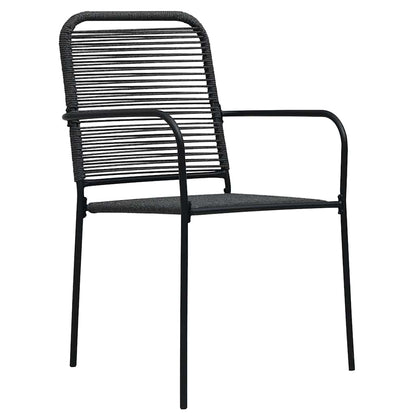 vidaXL Garden Dining Set 9 pcs Black Powder-Coated Steel