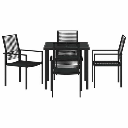 vidaXL Garden Dining Set 5 pcs Black Powder-Coated Steel