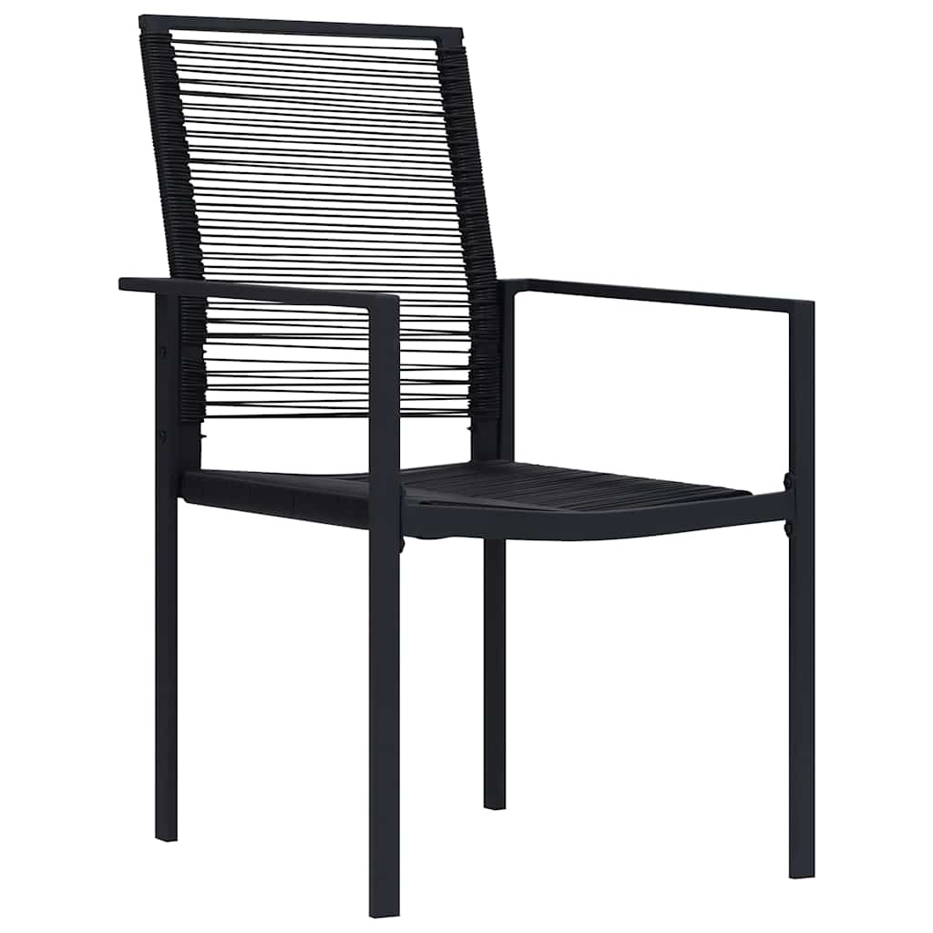 vidaXL Garden Dining Set 7 pcs Black Powder-Coated Steel