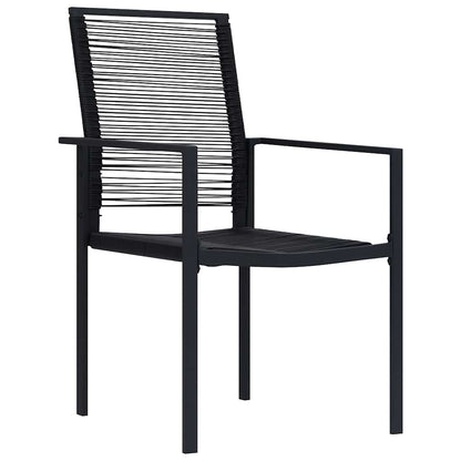 vidaXL Garden Dining Set 9 pcs Black Powder-Coated Steel
