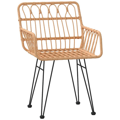 vidaXL Garden Dining Set 3 pcs Brown Powder-Coated Steel