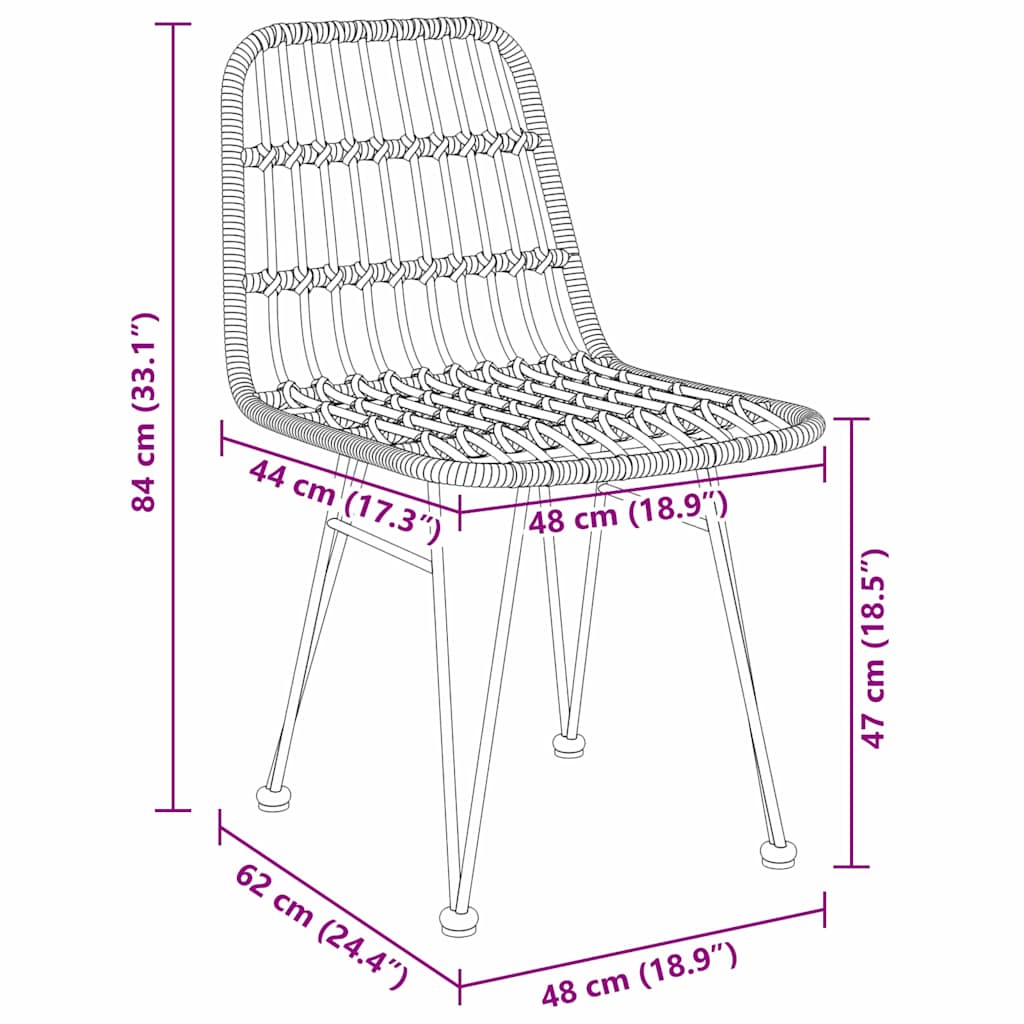 vidaXL Garden Dining Set 7 pcs Brown Powder-Coated Steel