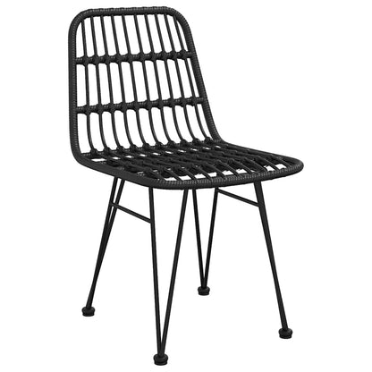 vidaXL Garden Dining Set 5 pcs Black Powder-Coated Steel