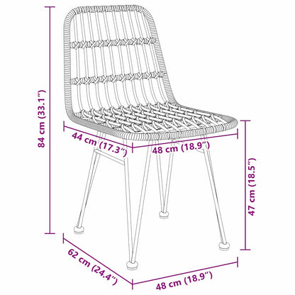 vidaXL Garden Dining Set 7 pcs Black Powder-Coated Steel