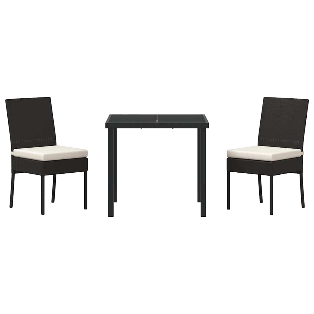 vidaXL Garden Dining Set 3 pcs Cream Powder-Coated Steel