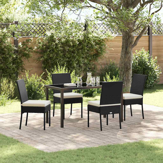 vidaXL Garden Dining Set 5 pcs Cream Powder-Coated Steel