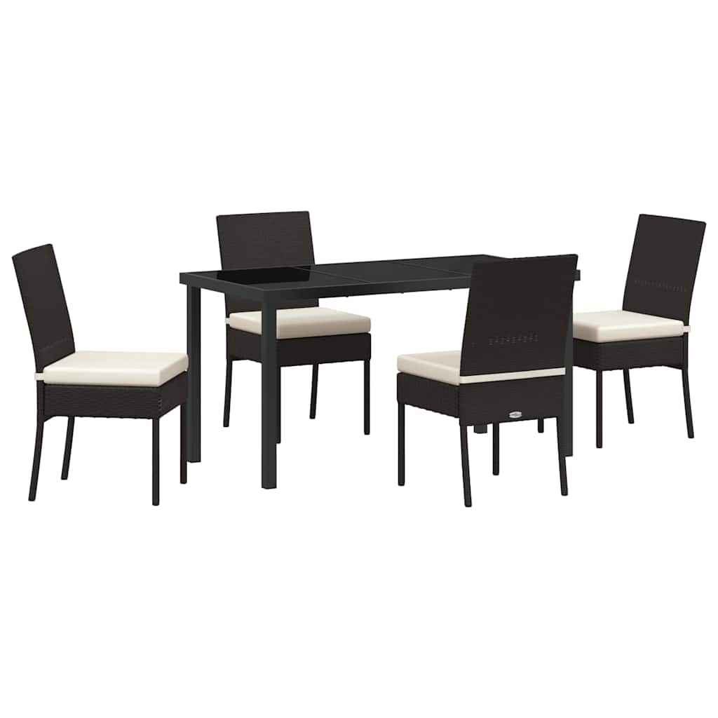 vidaXL Garden Dining Set 5 pcs Cream Powder-Coated Steel