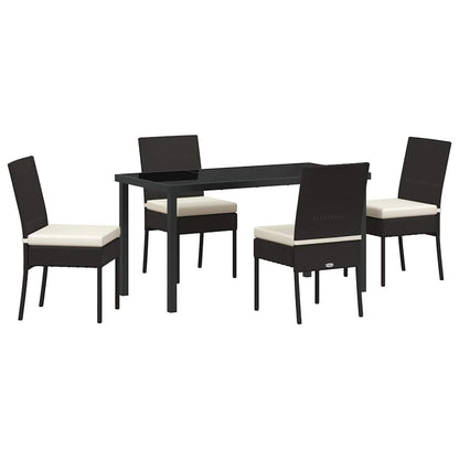 vidaXL Garden Dining Set 5 pcs Cream Powder-Coated Steel
