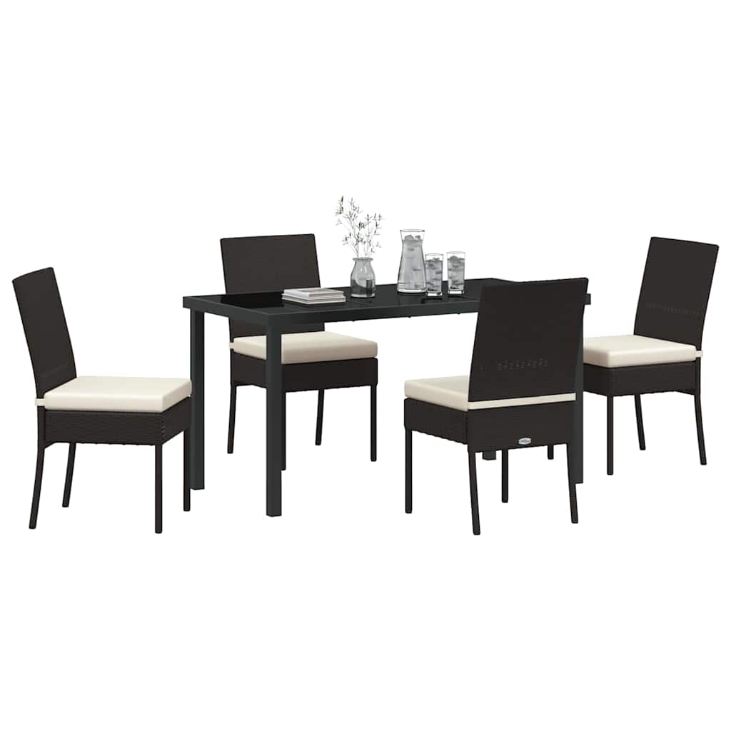 vidaXL Garden Dining Set 5 pcs Cream Powder-Coated Steel