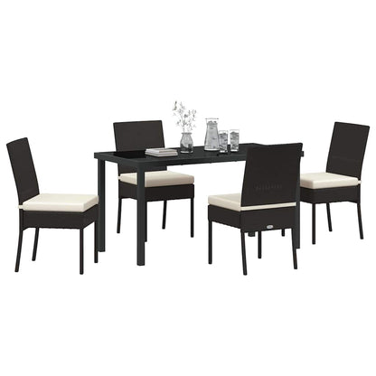vidaXL Garden Dining Set 5 pcs Cream Powder-Coated Steel
