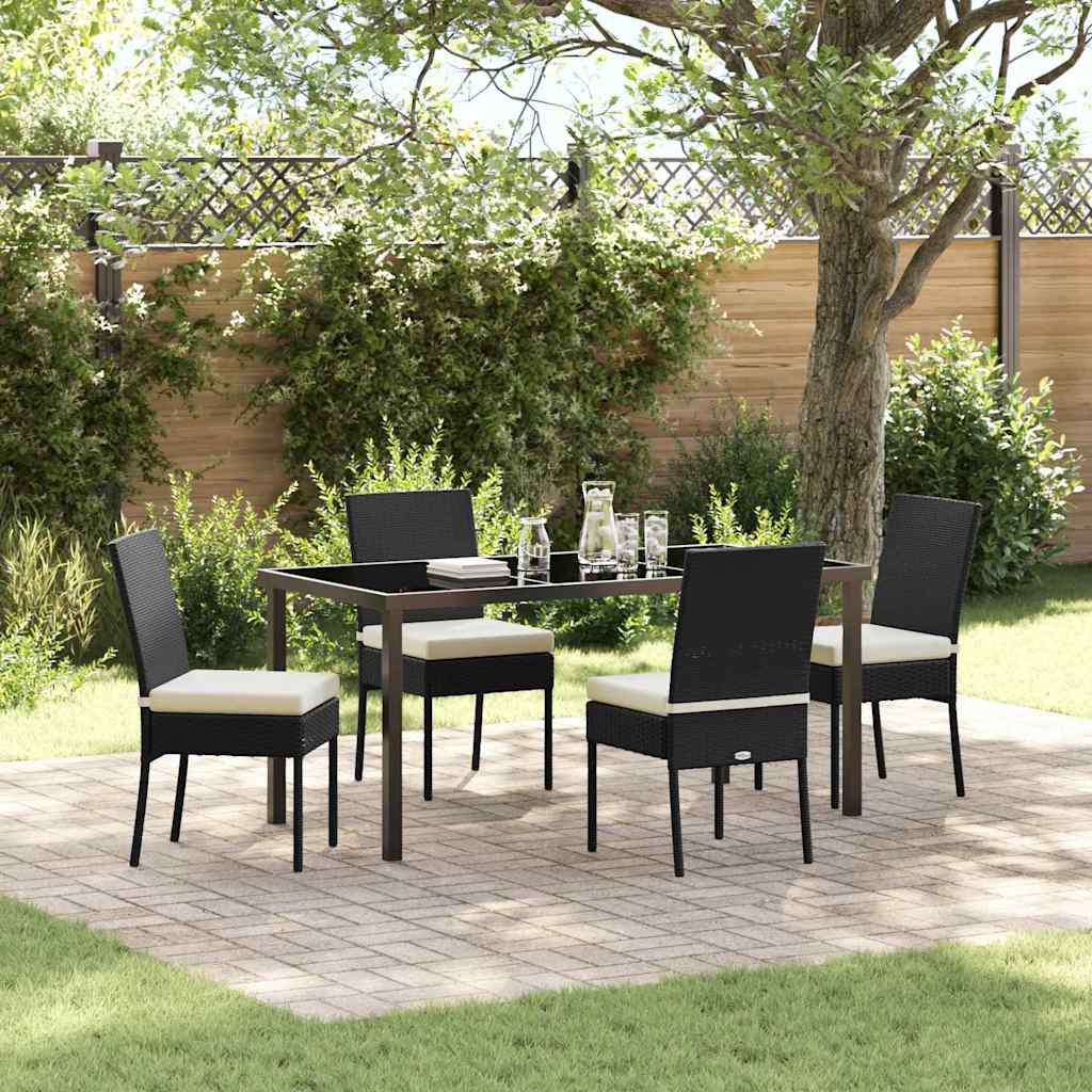 vidaXL Garden Dining Set 5 pcs Cream Powder-Coated Steel