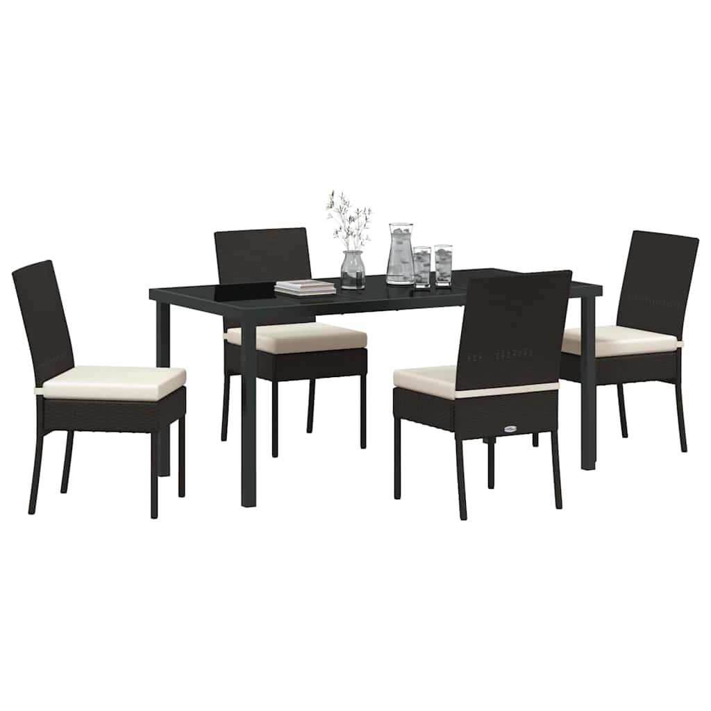 vidaXL Garden Dining Set 5 pcs Cream Powder-Coated Steel
