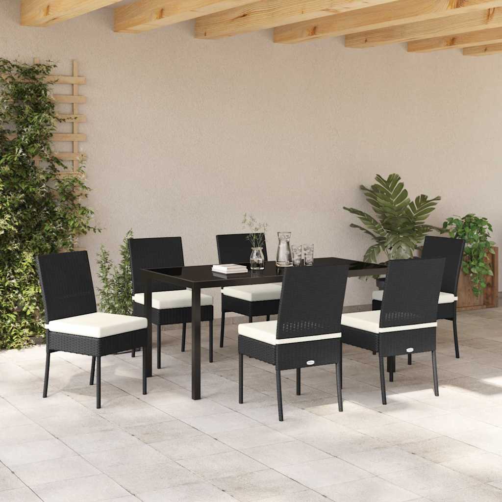 vidaXL Garden Dining Set 7 pcs Cream Powder-Coated Steel