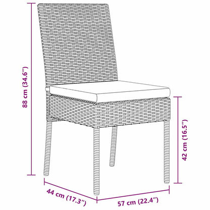 vidaXL Garden Dining Set 7 pcs Cream Powder-Coated Steel
