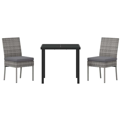 vidaXL Garden Dining Set 3 pcs Grey Powder-Coated Steel