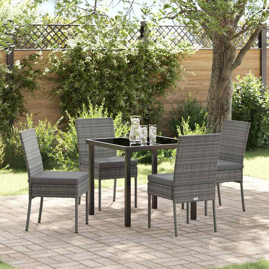 vidaXL Garden Dining Set 5 pcs Grey Powder-Coated Steel