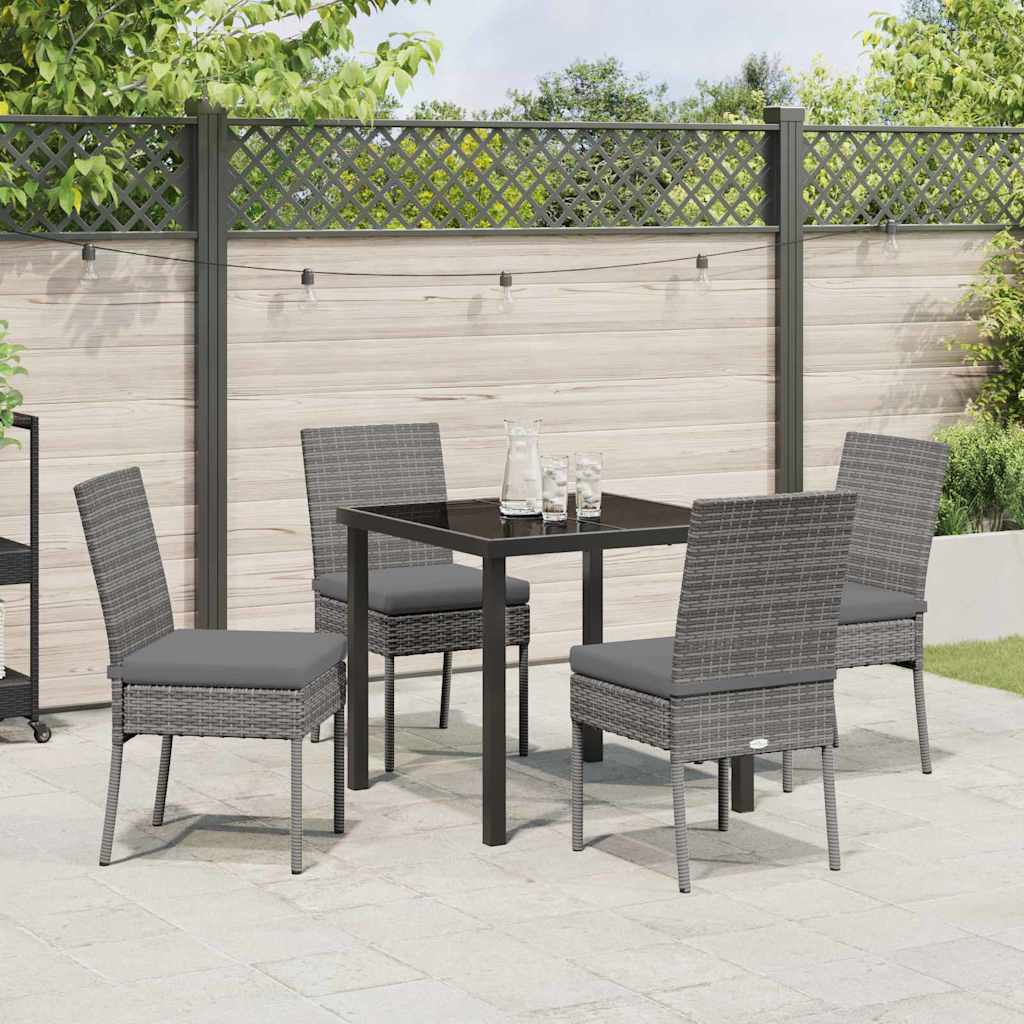 vidaXL Garden Dining Set 5 pcs Grey Powder-Coated Steel
