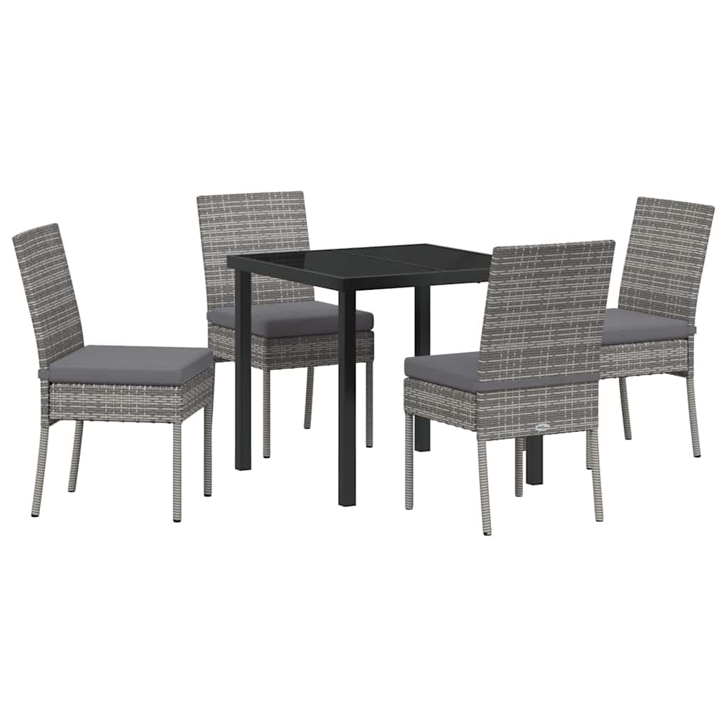 vidaXL Garden Dining Set 5 pcs Grey Powder-Coated Steel