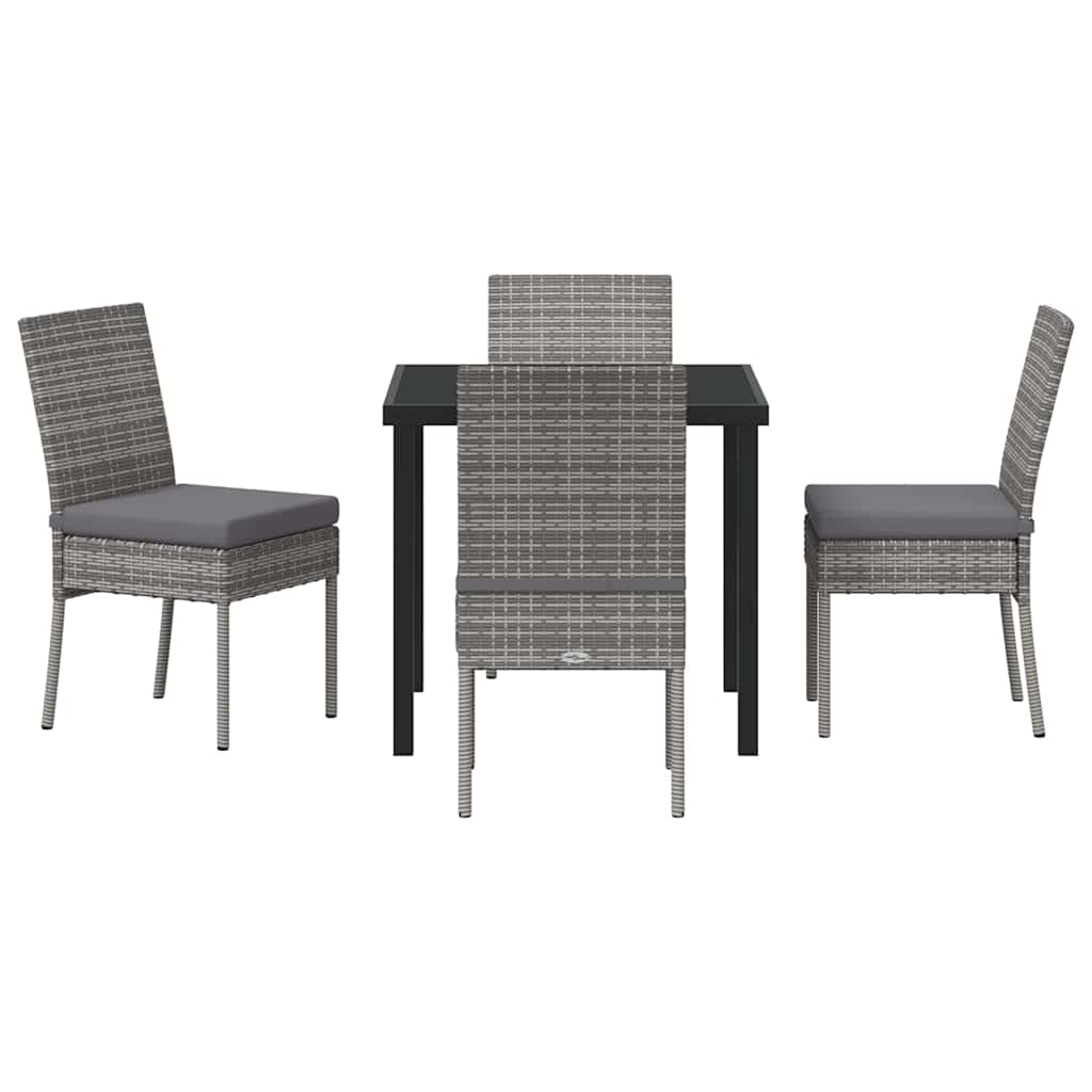 vidaXL Garden Dining Set 5 pcs Grey Powder-Coated Steel