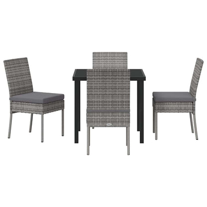 vidaXL Garden Dining Set 5 pcs Grey Powder-Coated Steel