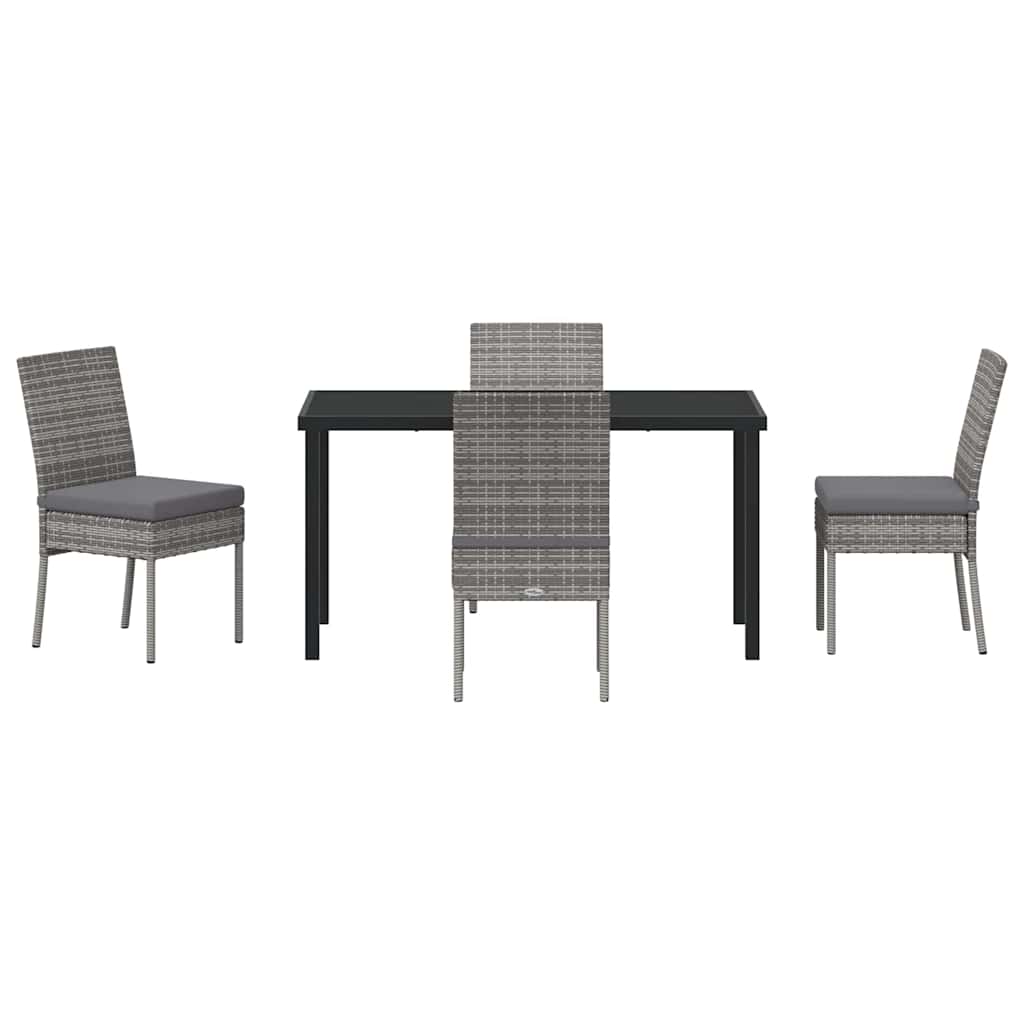 vidaXL Garden Dining Set 5 pcs Grey Powder-Coated Steel