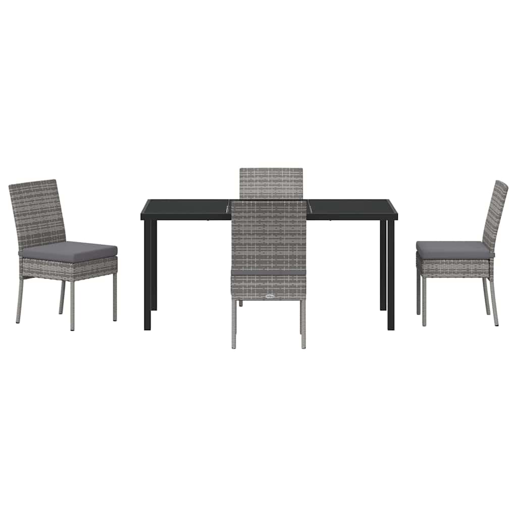 vidaXL Garden Dining Set 5 pcs Grey Powder-Coated Steel