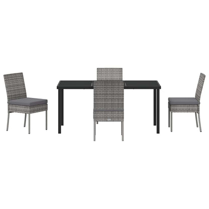 vidaXL Garden Dining Set 5 pcs Grey Powder-Coated Steel