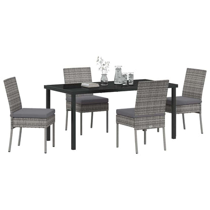 vidaXL Garden Dining Set 5 pcs Grey Powder-Coated Steel
