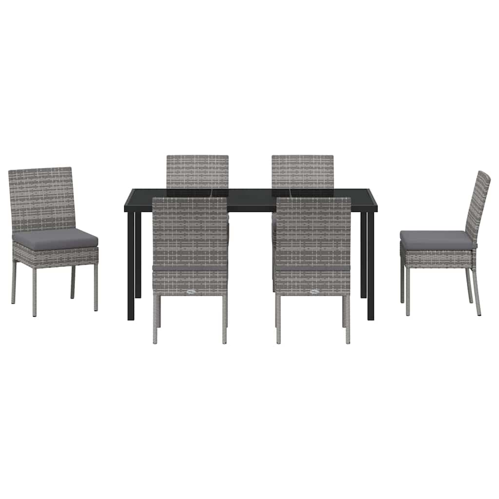 vidaXL Garden Dining Set 7 pcs Grey Powder-Coated Steel