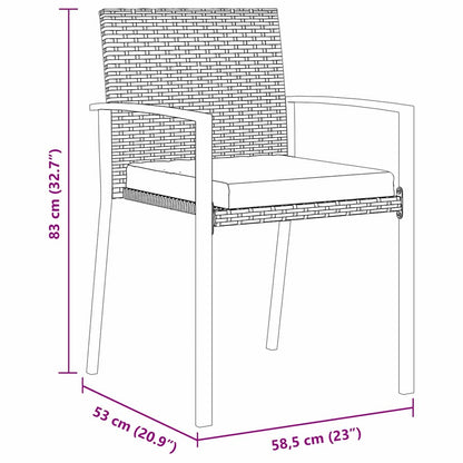 vidaXL Garden Dining Set 3 pcs Black Powder-Coated Steel