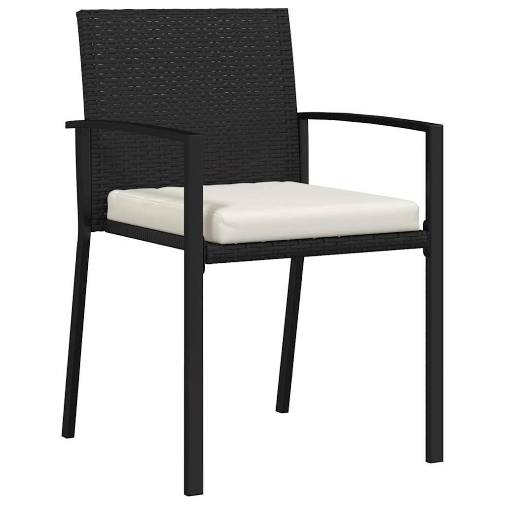 vidaXL Garden Dining Set 9 pcs Black Powder-Coated Steel