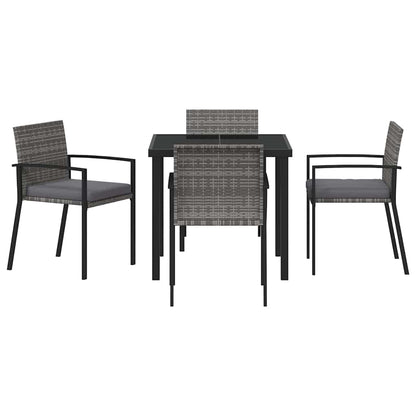 vidaXL Garden Dining Set 5 pcs Grey Powder-Coated Steel