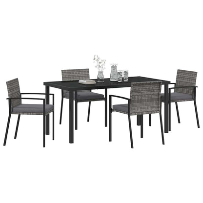 vidaXL Garden Dining Set 5 pcs Grey Powder-Coated Steel