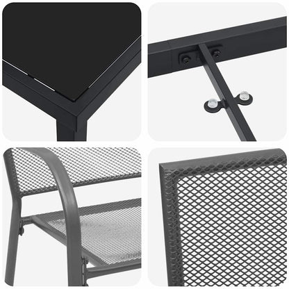 vidaXL Garden Dining Set 3 pcs Anthracite Powder-Coated Steel