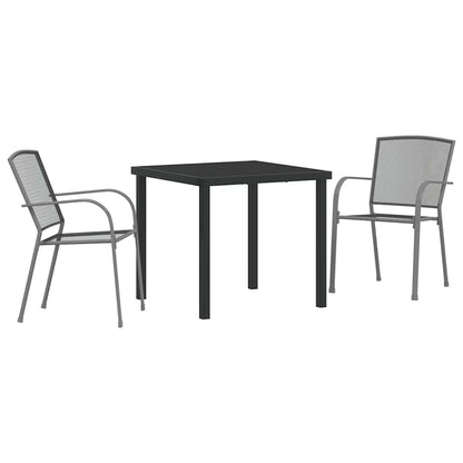 vidaXL Garden Dining Set 3 pcs Anthracite Powder-Coated Steel