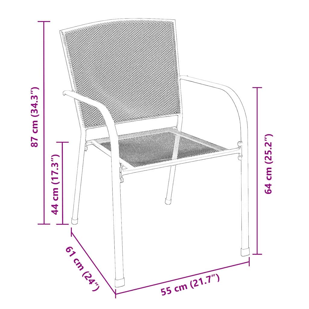 vidaXL Garden Dining Set 3 pcs Anthracite Powder-Coated Steel
